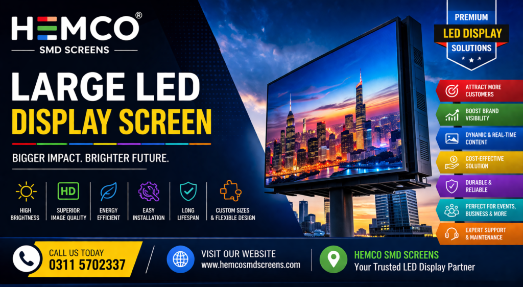 Large LED Display Screen in Pakistan | HEMCO SMD SCREENS