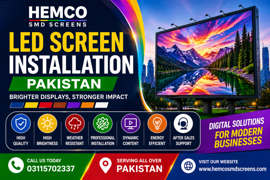 LED Screen Installation Pakistan – Complete Guide by HEMCO SMD SCREENS